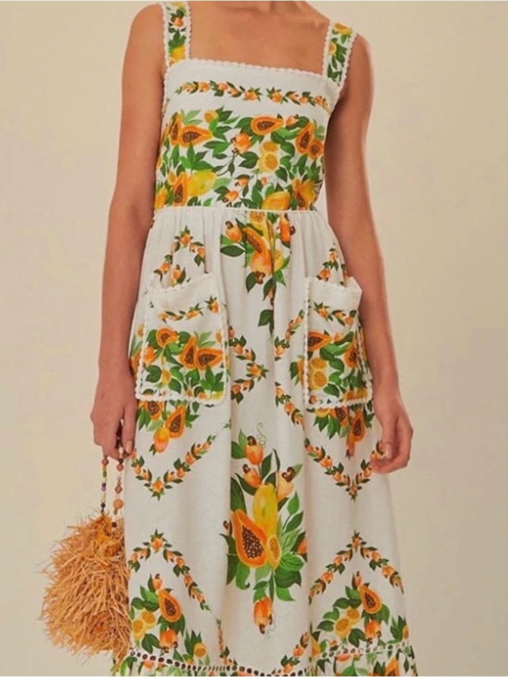 Farm Rio Papaya Salad Scarf Maxi dress - Picture 3 of 16